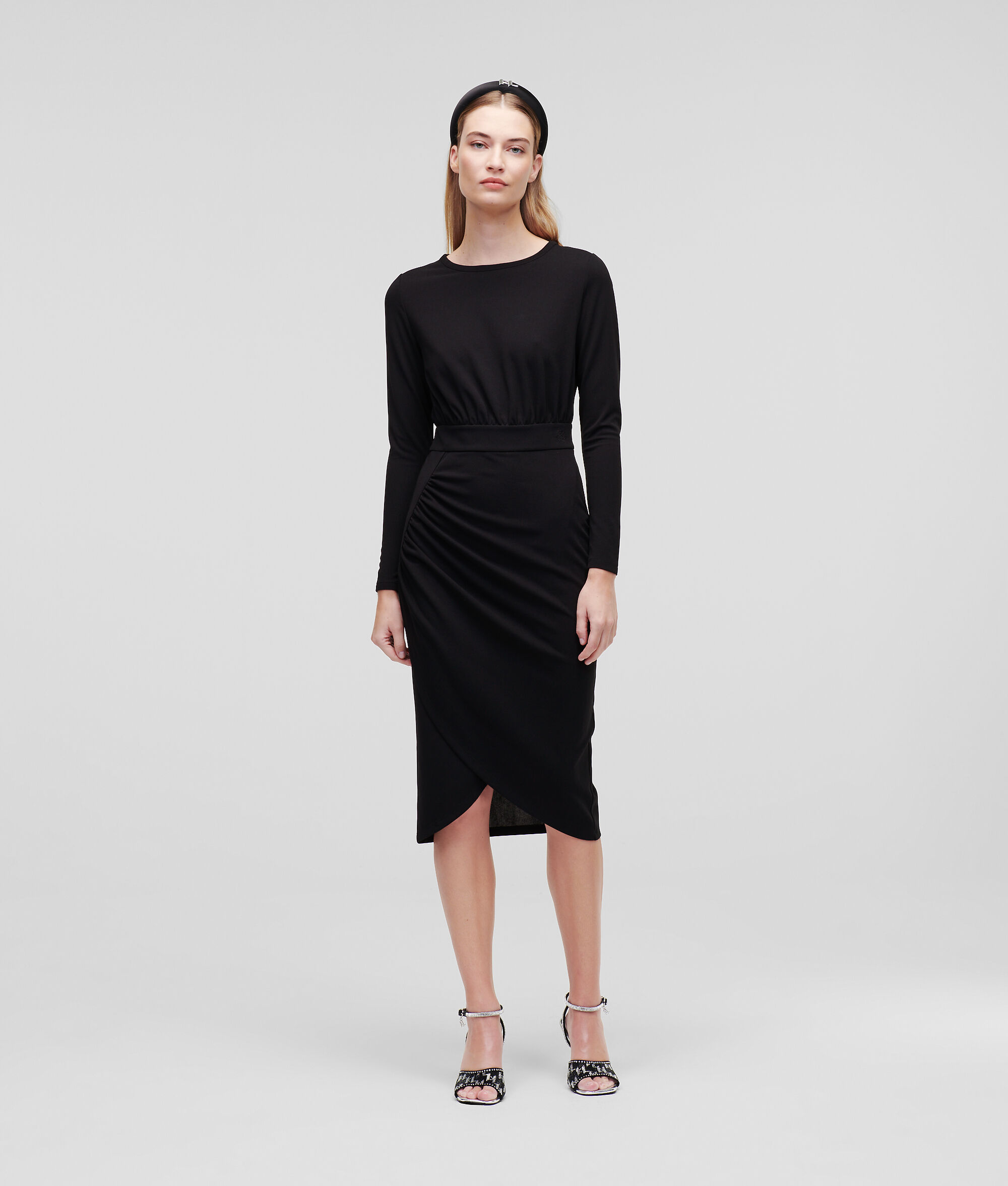 ROBE EN JERSEY À MANCHES LONGUES