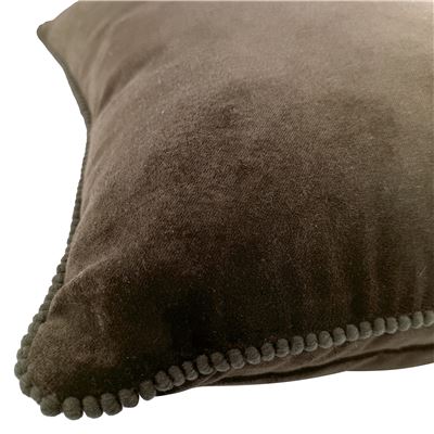Coussin velours perlé