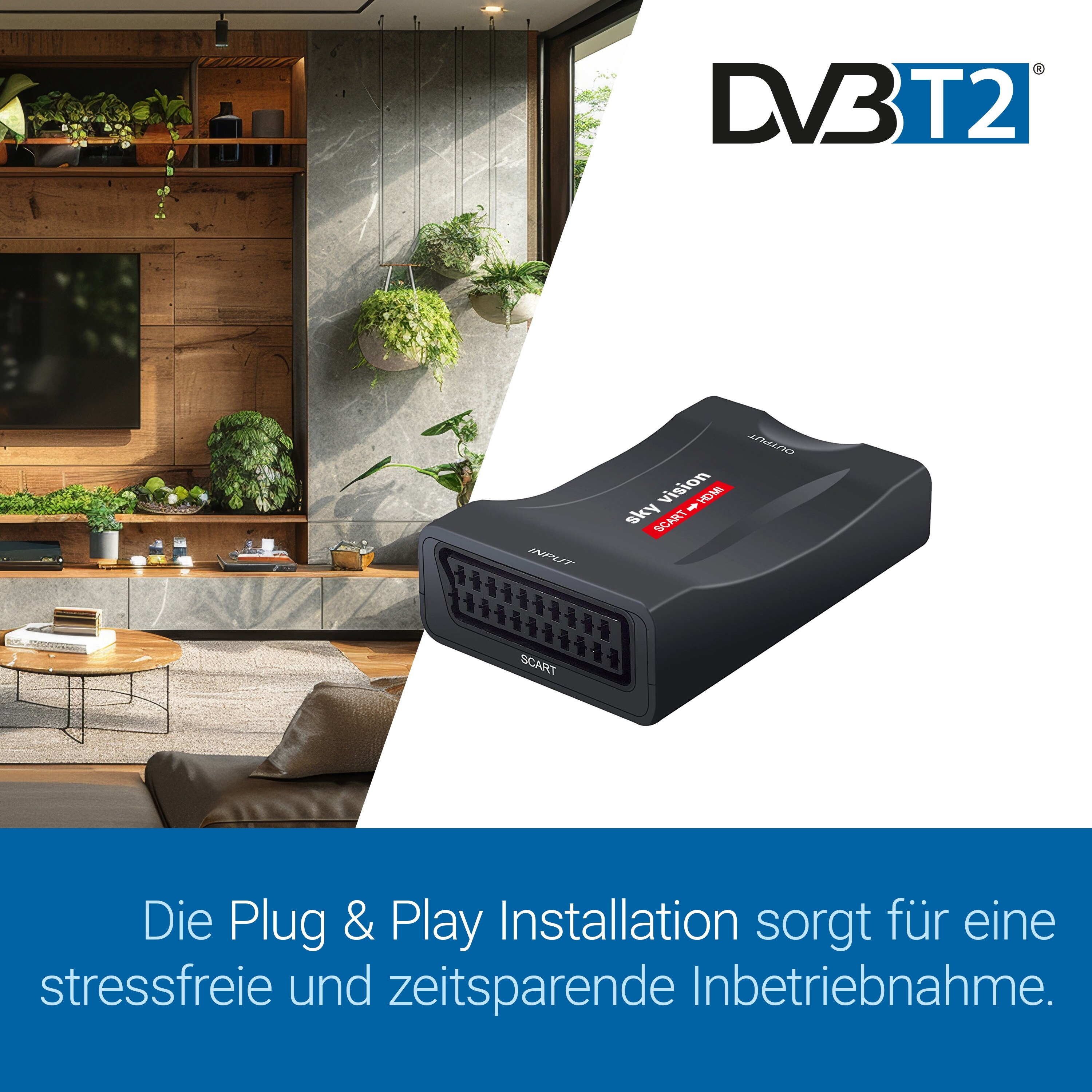 sky vision SCART auf HDMI Konverter, PAL, NTSC, 1080P, VHS, Xbox, PS3