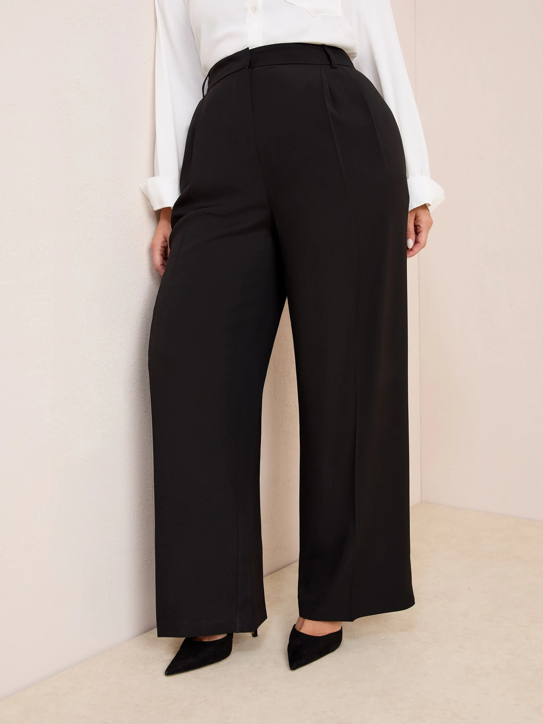 Zwart - Friends Like These Premium broek met wijde pijpen en elastiek aan de achterkant
