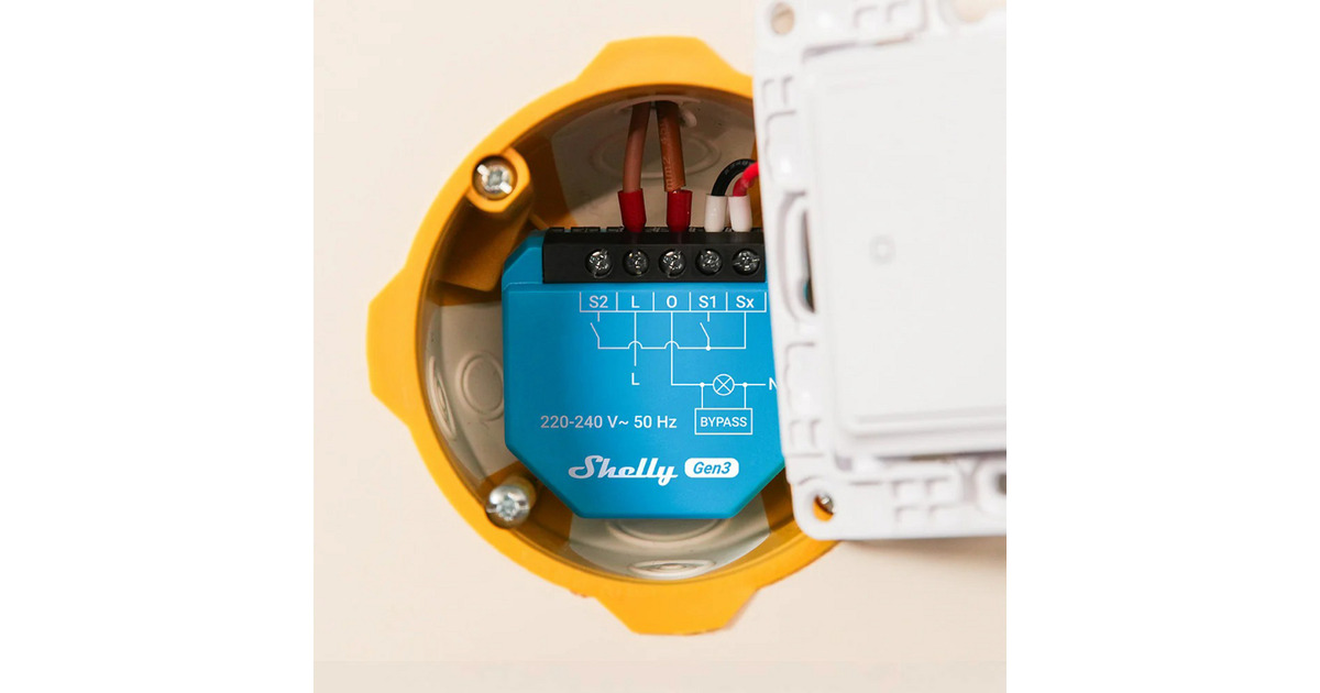 Shelly1L Gen3 slimme schakelaar  (Blauw)