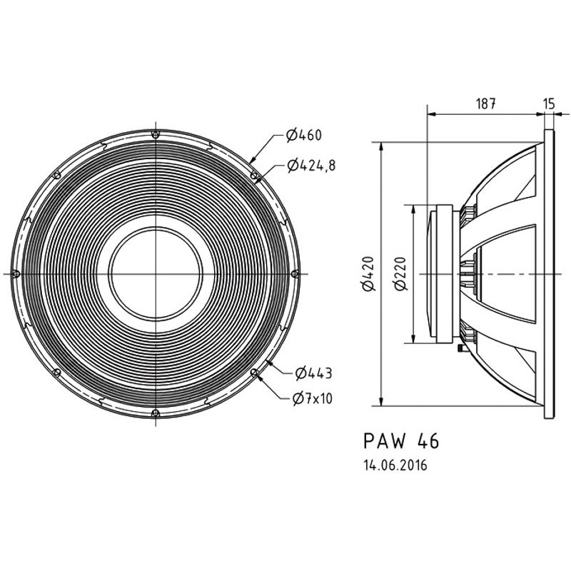 Visaton PAW 46 18 inch woofer 8 Ohm