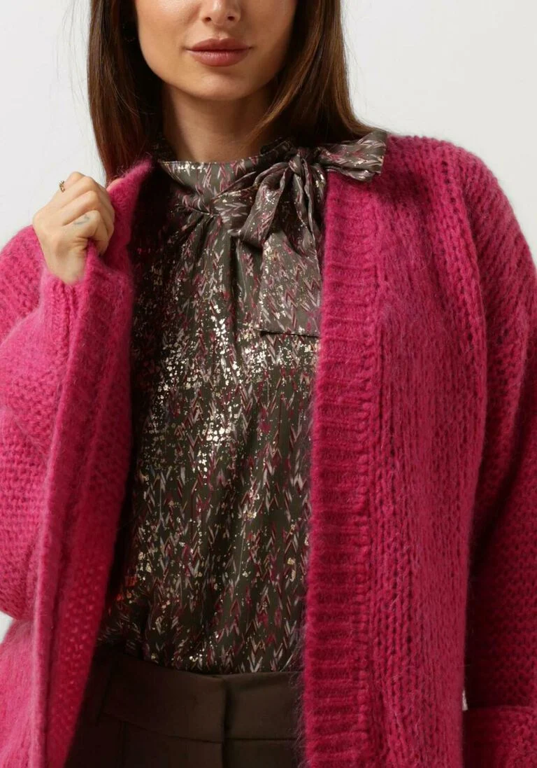 SUMMUM roze summum vest oversized cardigan mohair blend knit
