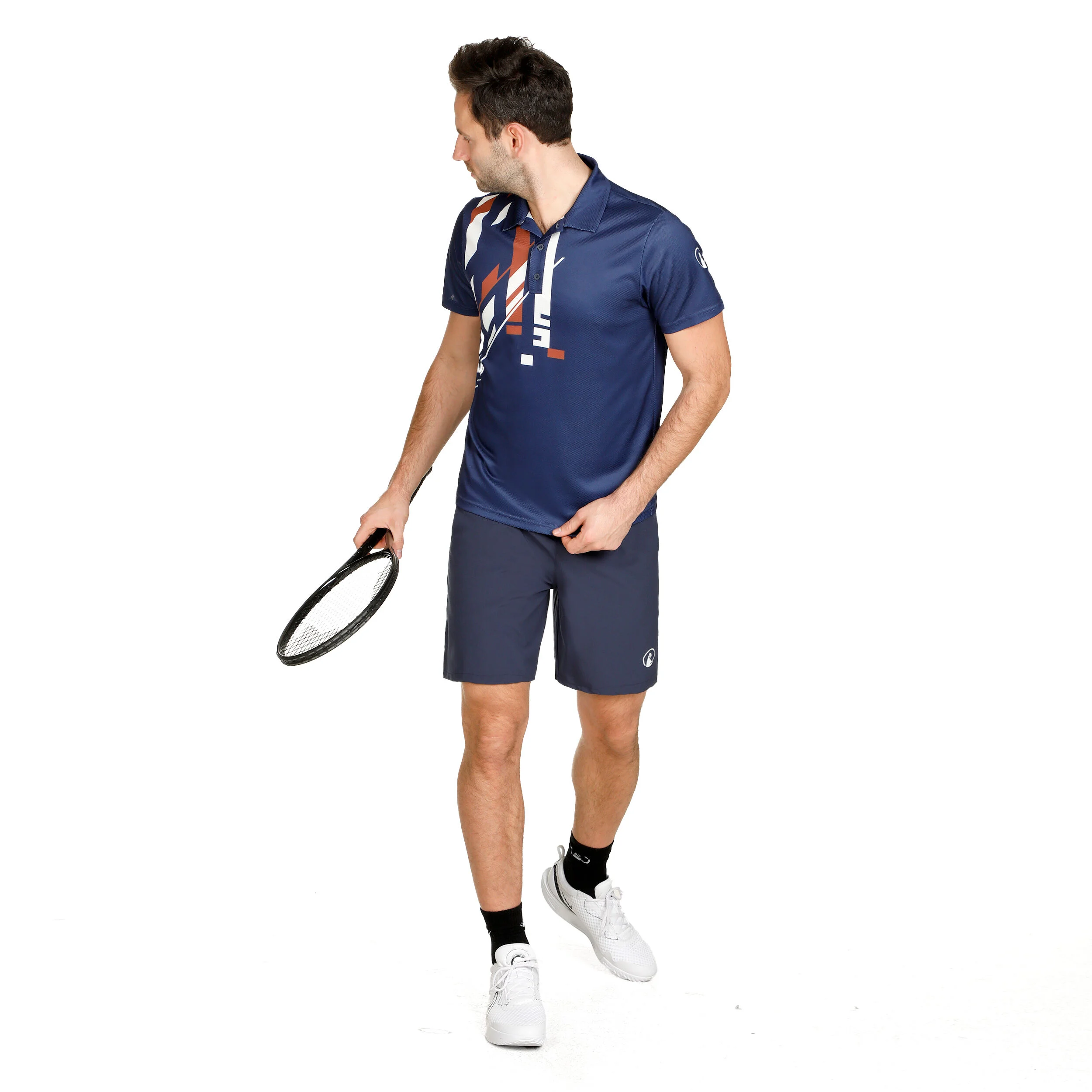 Quiet Please Tournament Polo Hommes - Bleu Foncé , Multicouleur