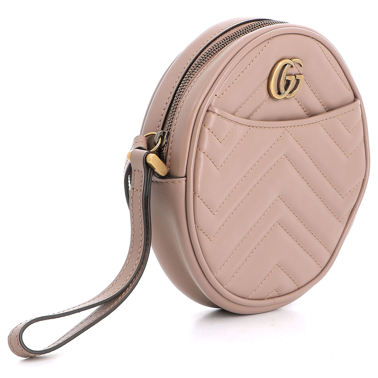 Gucci Pochette en Cuir Marmont rose - Très bon état - Diamètre 16 cm