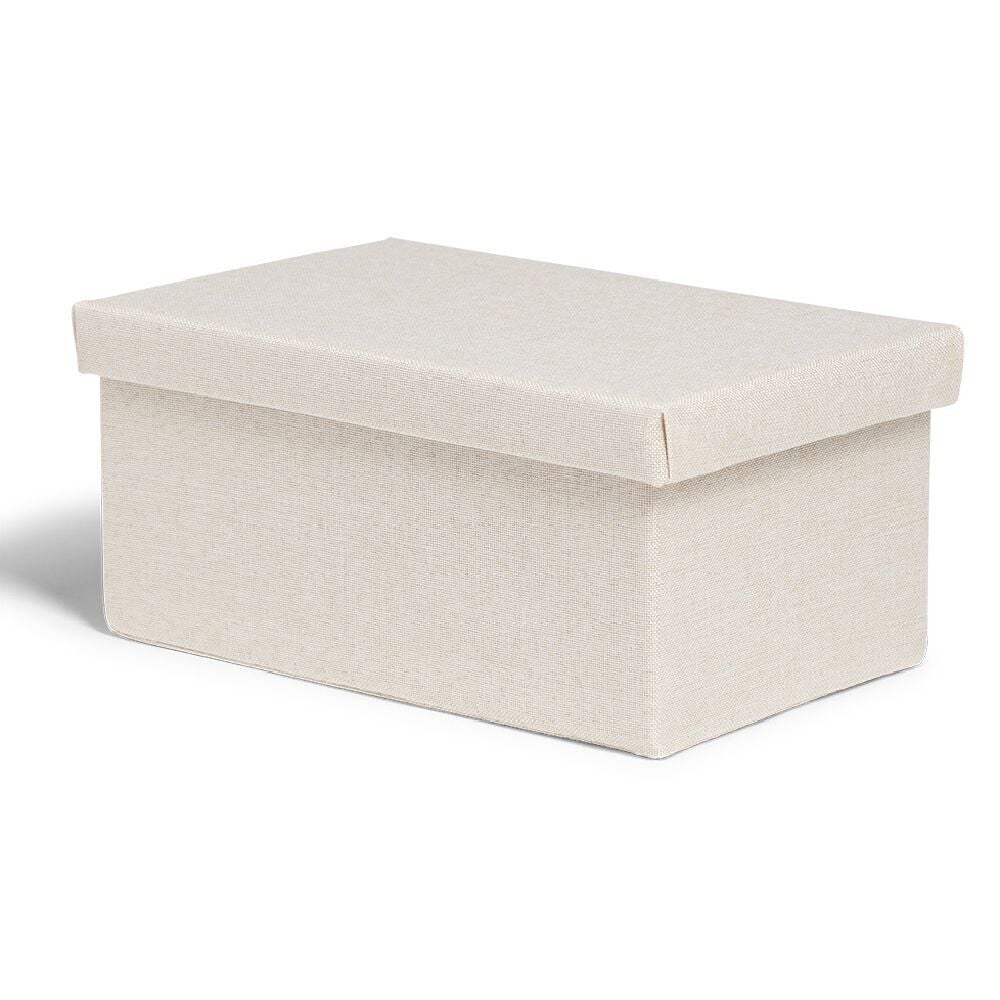 Boîte de rangement coton gris ou beige 27,5xH12,5x17,5cm