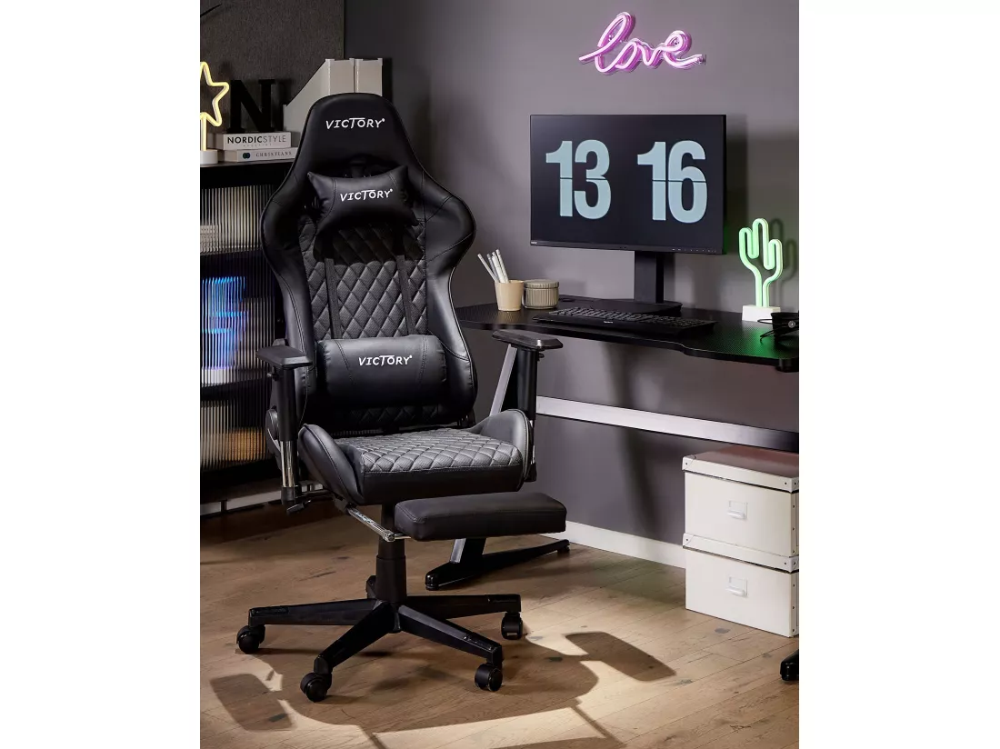 Siège de gaming VICTORY Cuir PU Noir