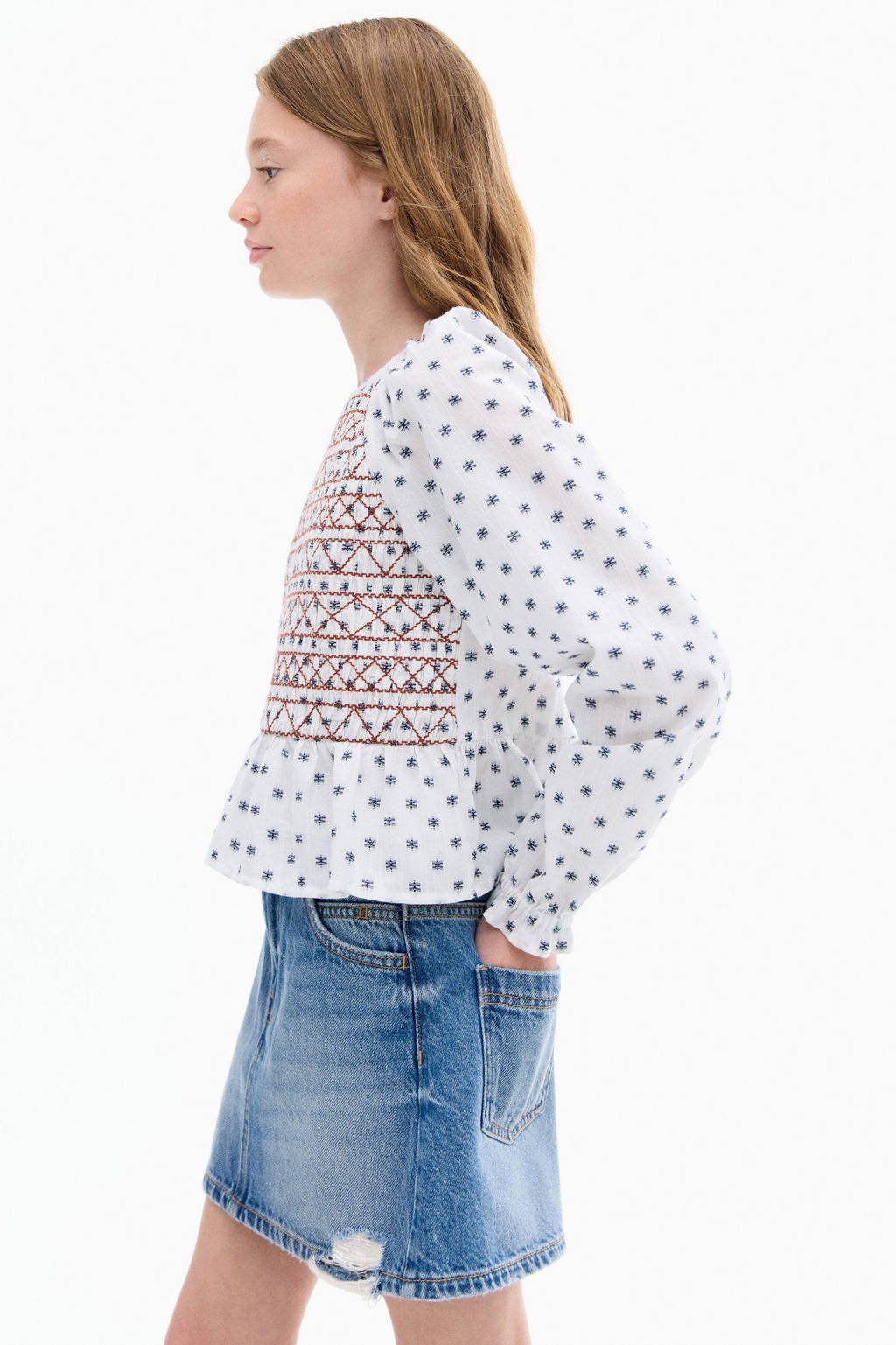 Mango Kids denim spijkerrok medium blue denim
