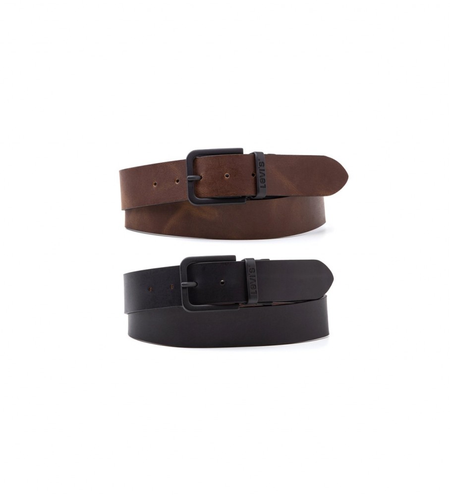 Cinto reversível de couro Levi's Core Metal Preto