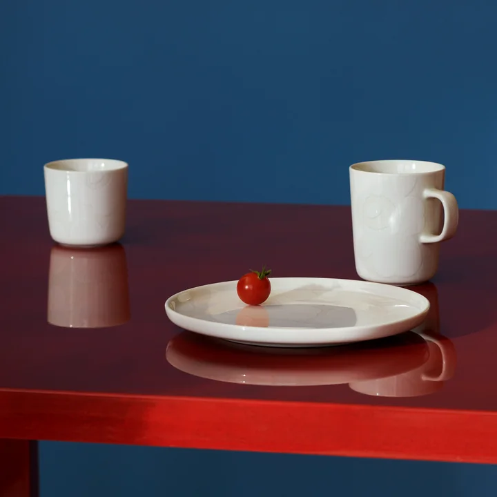 Marimekko - Oiva Unikko Teller Ø 20 cm, weiss / beige