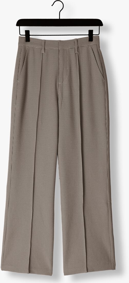 COLOURFUL REBEL bruine colourful rebel pantalon rus check pintuck high waist pants