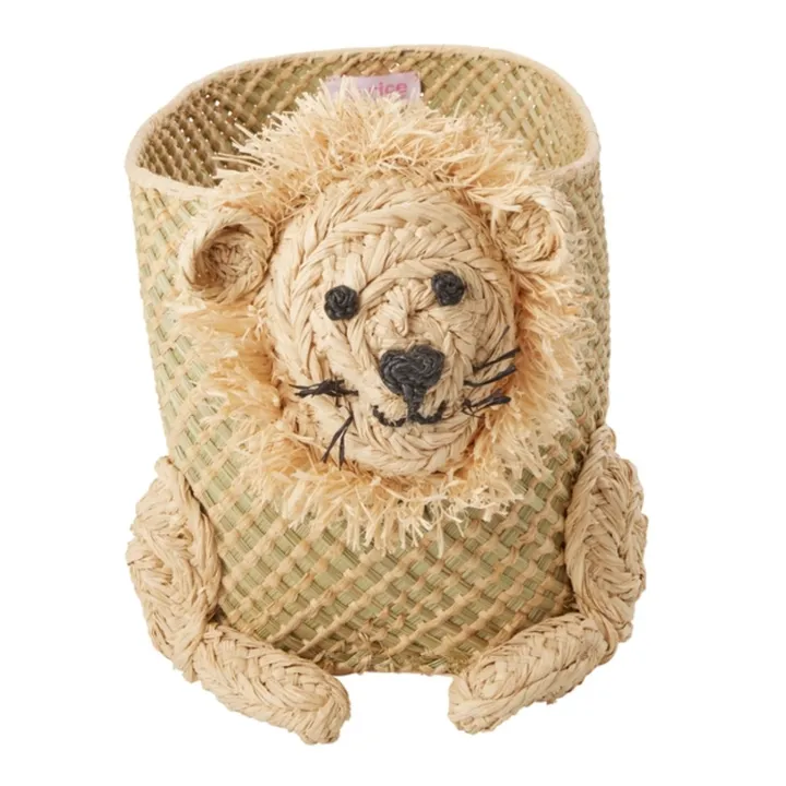 Rice Panière de rangement Lion  | Naturel