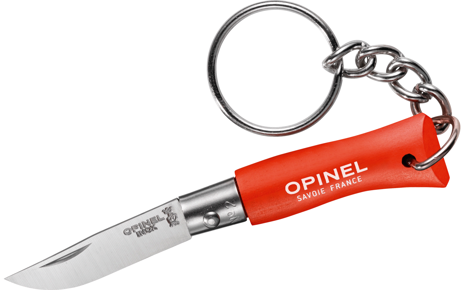 Opinel N°02 Colorama Taschenmesser mit Schlüsselanhänger Klingenlänge 3,5 cm anisgrün