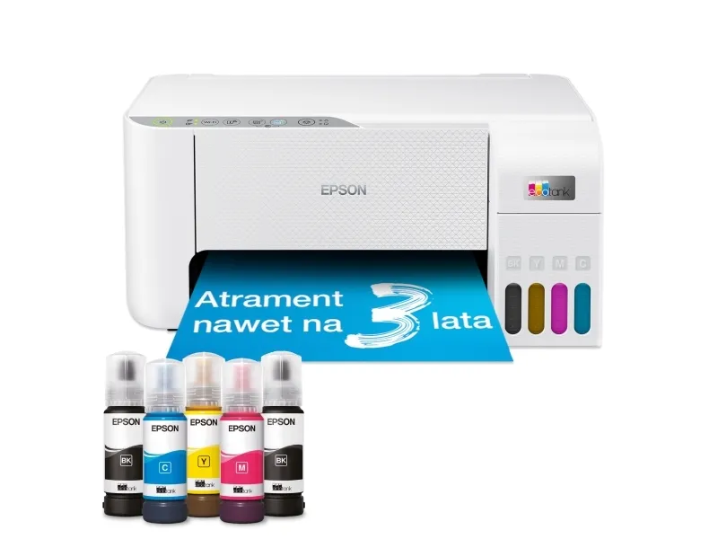 Epson EcoTank L3276 - Multifunktionsprinter - farve - blækprinter - ITS - A4/Legal (medie) - op til 10 spm (udskriver) - 100 ark - USB, Wi-Fi - hvid