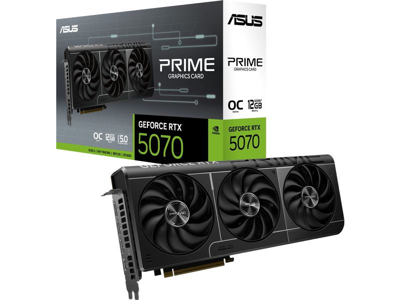 ASUS Grafikkarte Prime GeForce RTX 5070 OC Edition 12 GB GD Gamer-Grafikkarte mit 12 GB GDDR7-Speicher
