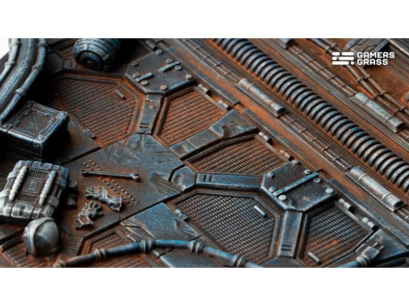 GamersGrass Spaceship Corridor round 100 mm (x1) Hochwertige Bases für den Miniaturenbau