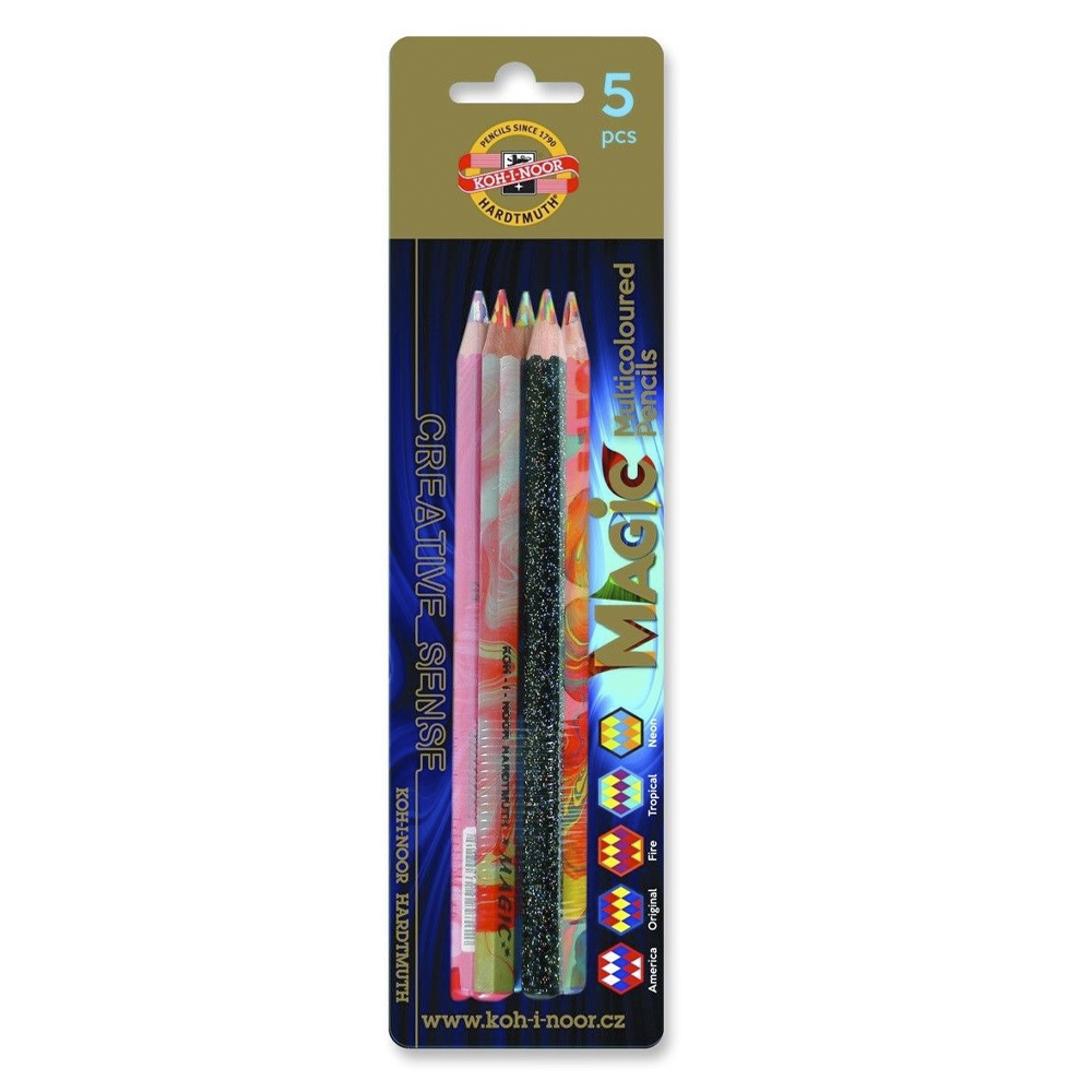 LÁPIS MULTICOR KOH-I-NOOR MAGIC 5 UNIDADES