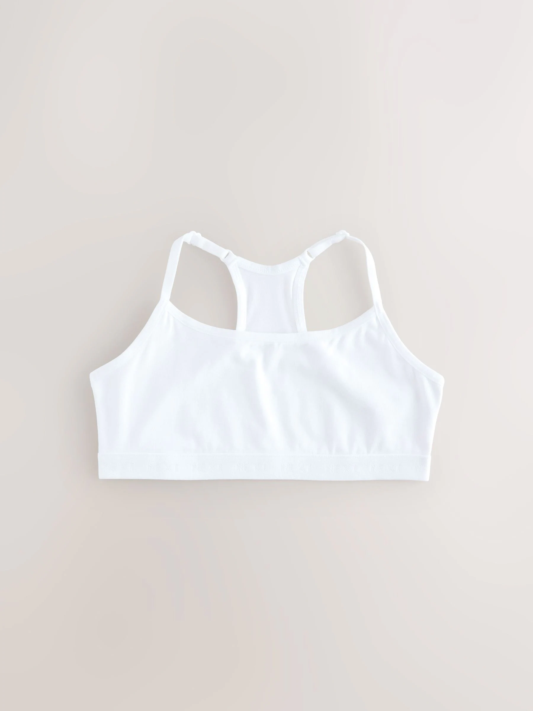 Wit - Set van 3 cropped tops met racerback en bandjes (5-16jr)