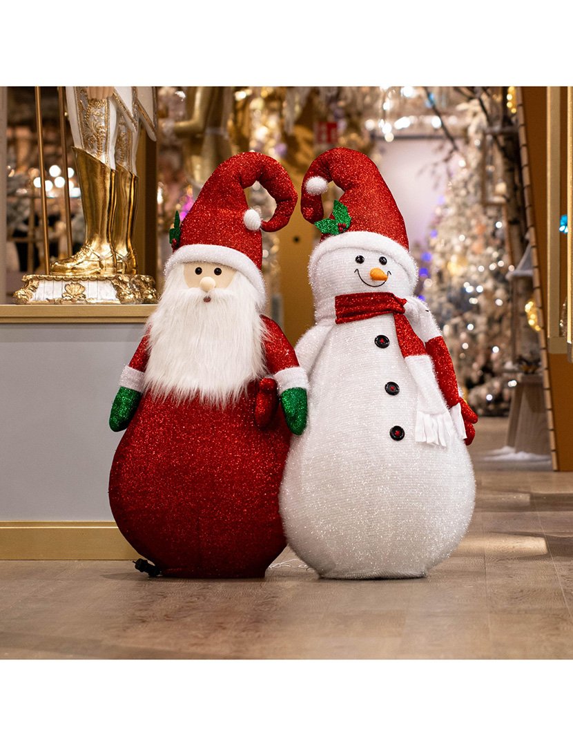 Santa Claus with Foldable Body and LED Lights - height 120cm