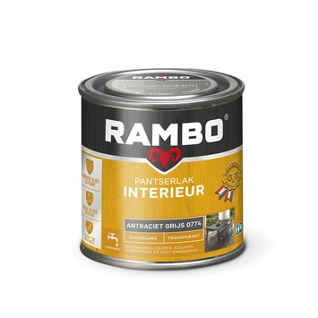 Rambo pantserlak interieur transparant zijdeglans antraciet grijs 250 ml