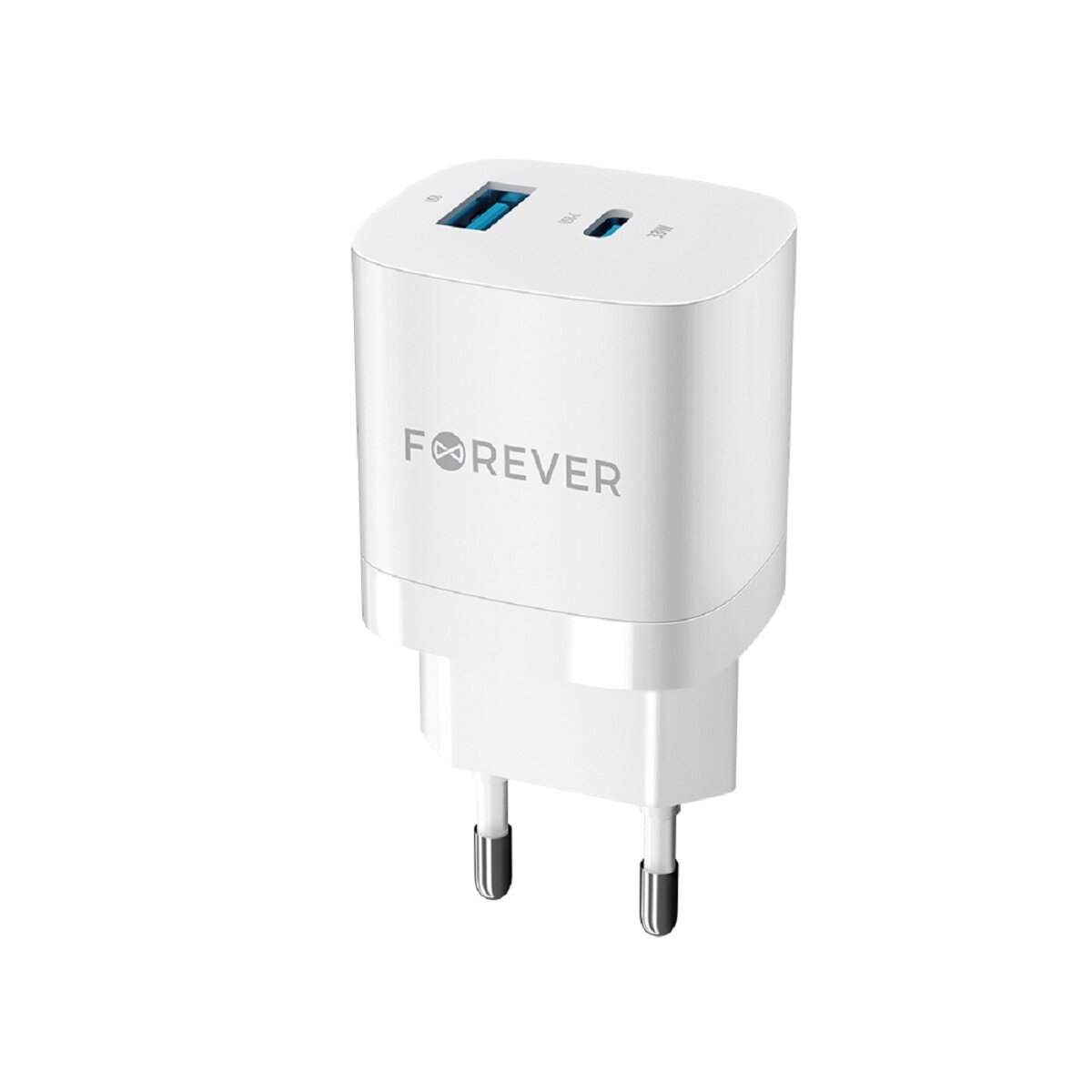 Forever TC-05 GaN PD QC Netzladegerät 1x USB-C 1x USB 33W Handy-Ladege