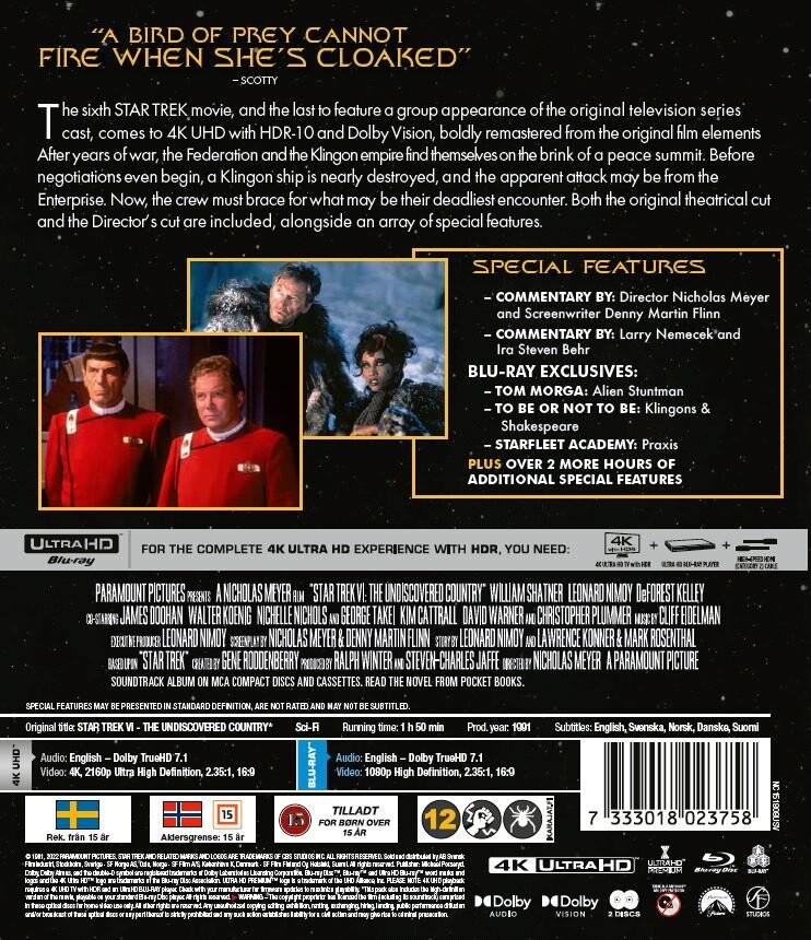 Star Trek Vi: The Undiscovered Country - 4K Ultra HD Blu-Ray
