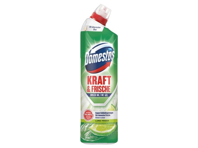 Domestos WC-Reiniger Aktiv Fresh Lime Fresh WC Gel 750 ml Reinigungsmittel für die Toilette mit frischem Limetten-Duft