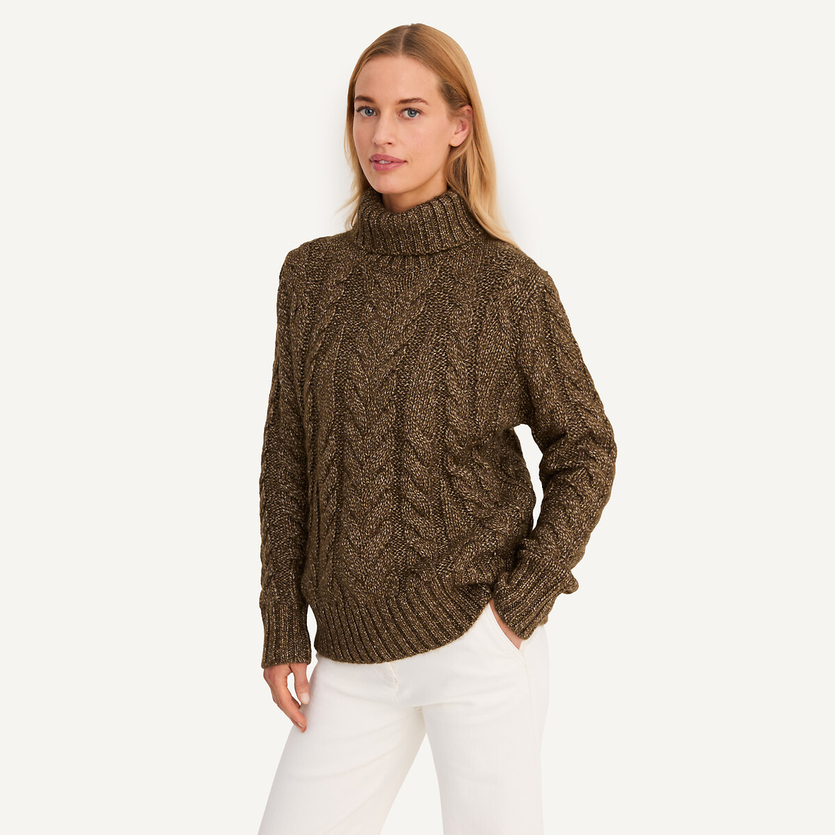 ANNE WEYBURN<br>Collant grosso com gola alta