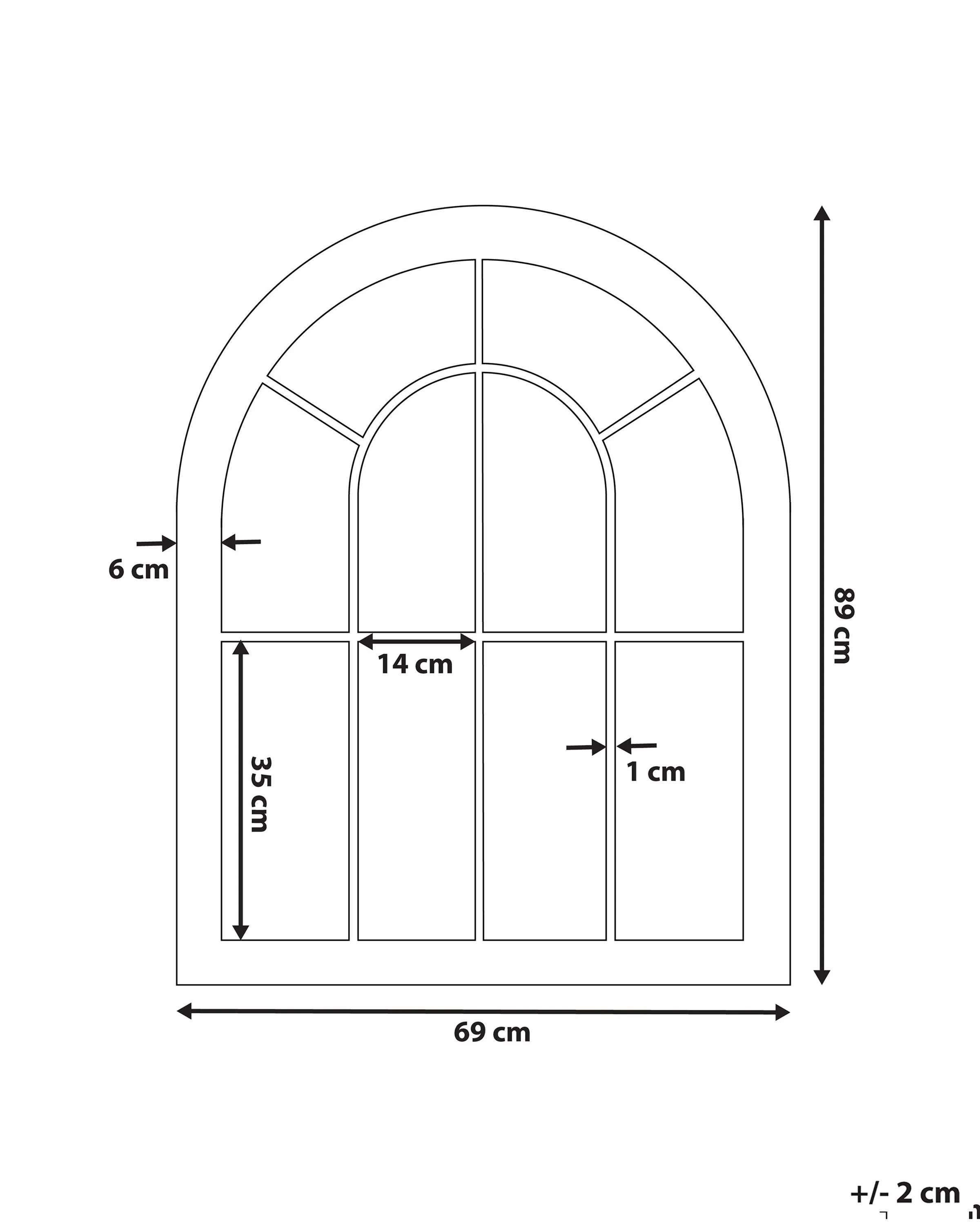 Wandspiegel EMBRY 69 cm 88 cm Metaal Beige