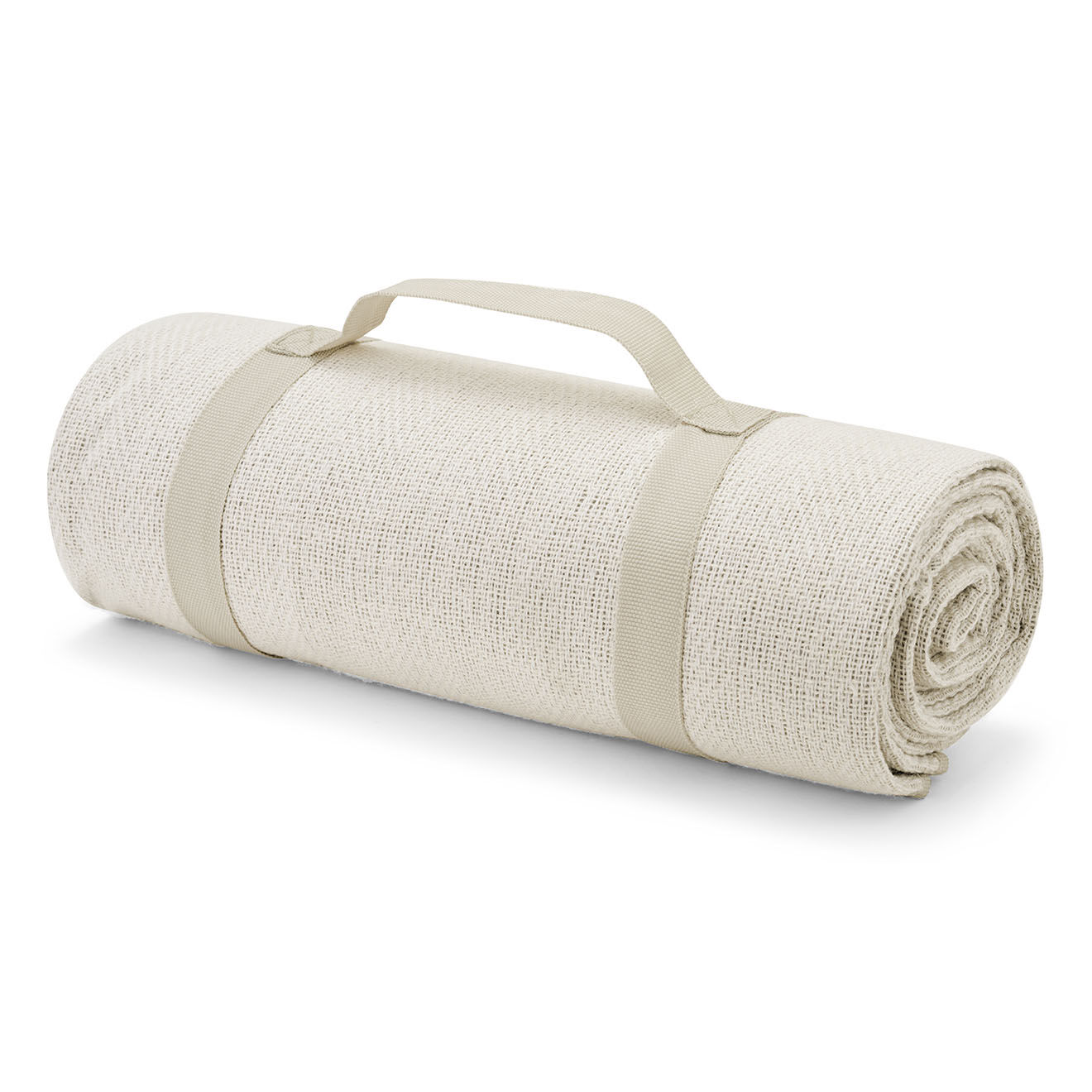 Livoo Couverture de pique-nique blanc/crème - 135x135 cm