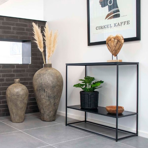 House Nordic - Sidetable Vita - Zwart - 80x36x80 cm - Staal en MDF