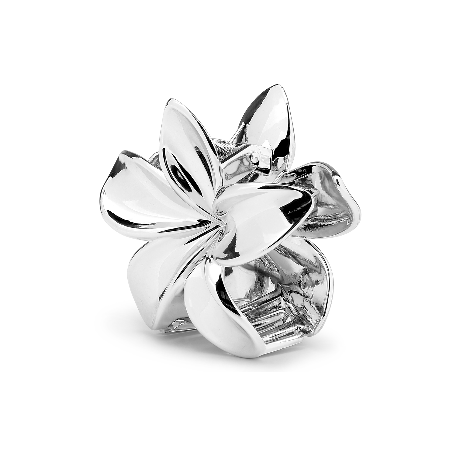 Sui Ava  Big Plumeria Metallic hårklemme - sølvfarvet