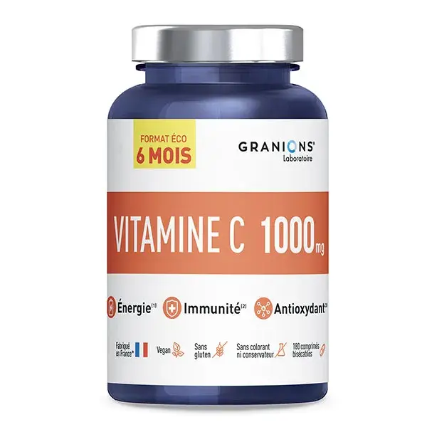 GRANIONS Vitamina C 1000 mg 6 Meses - Energia e Imunidade - 180 comprimidos