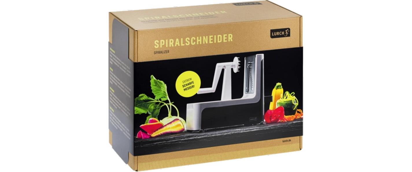 Spiralschneider mit Messereinsätzen Grau/WeissManuelle Schneidemaschine