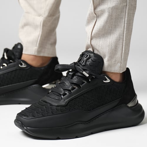 Baskets Hector Runner Python Cut-Matt Nappa Black