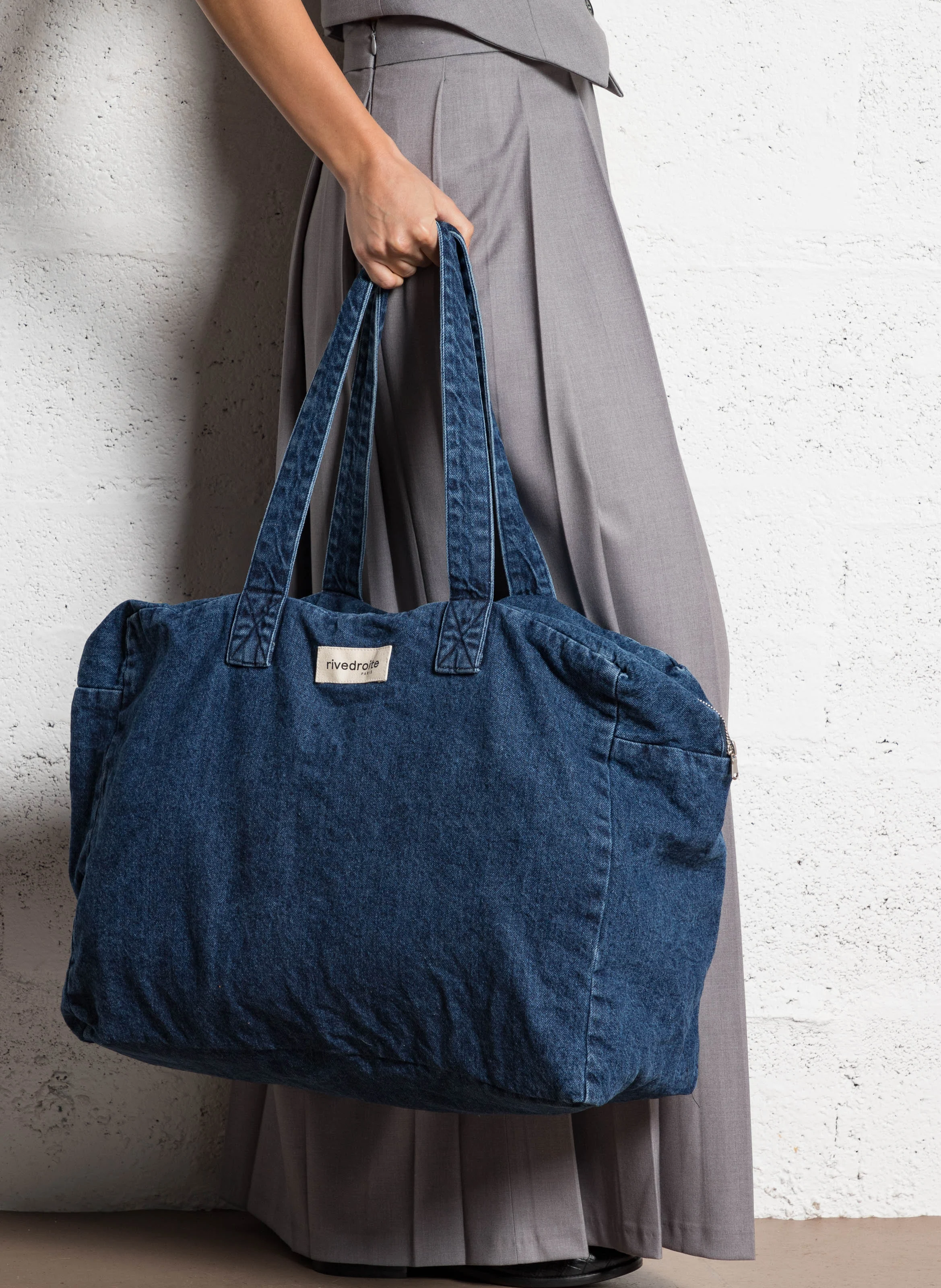 ELZEVIR - Sac week-end en coton mélangé | Bleu