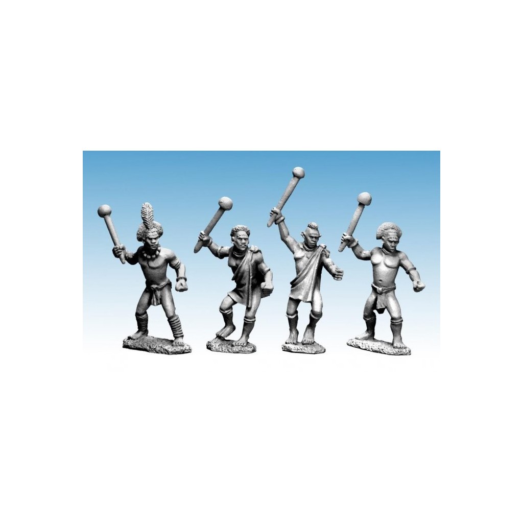 Shilluk Warriors with Clubs