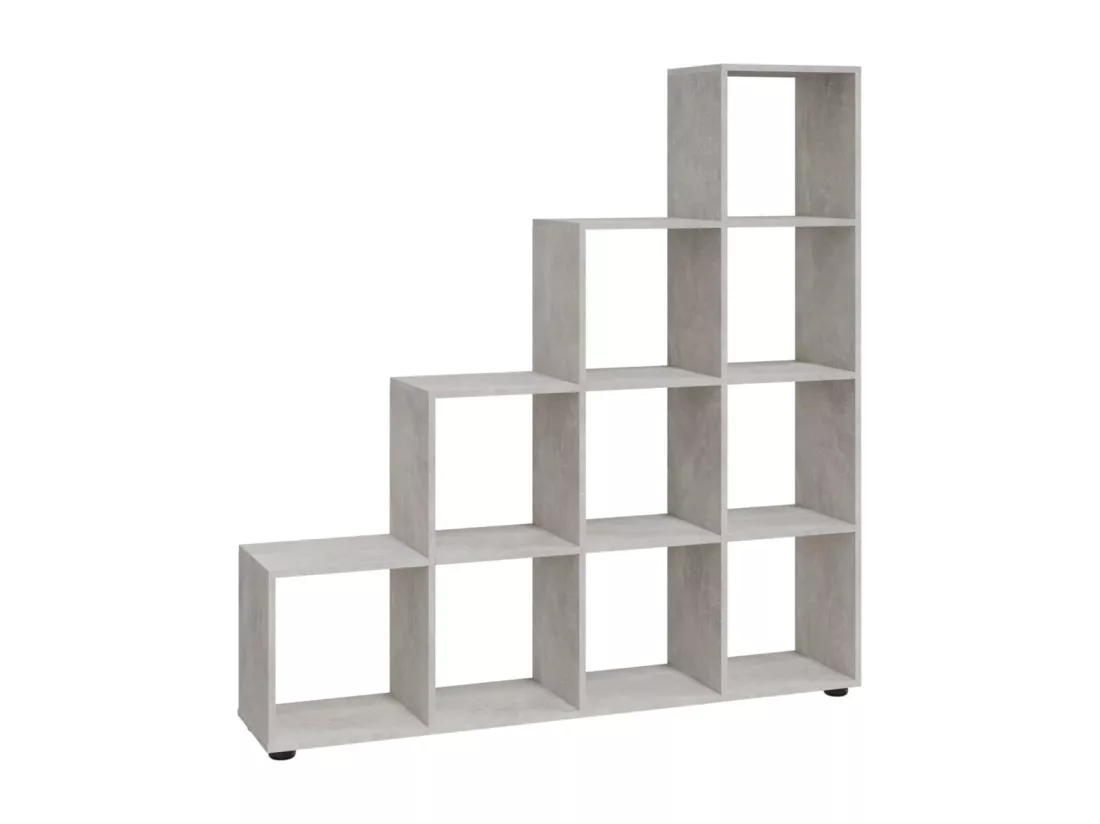 Bibliothèque escalier Gris béton 142 cm Bois d'ingénierie