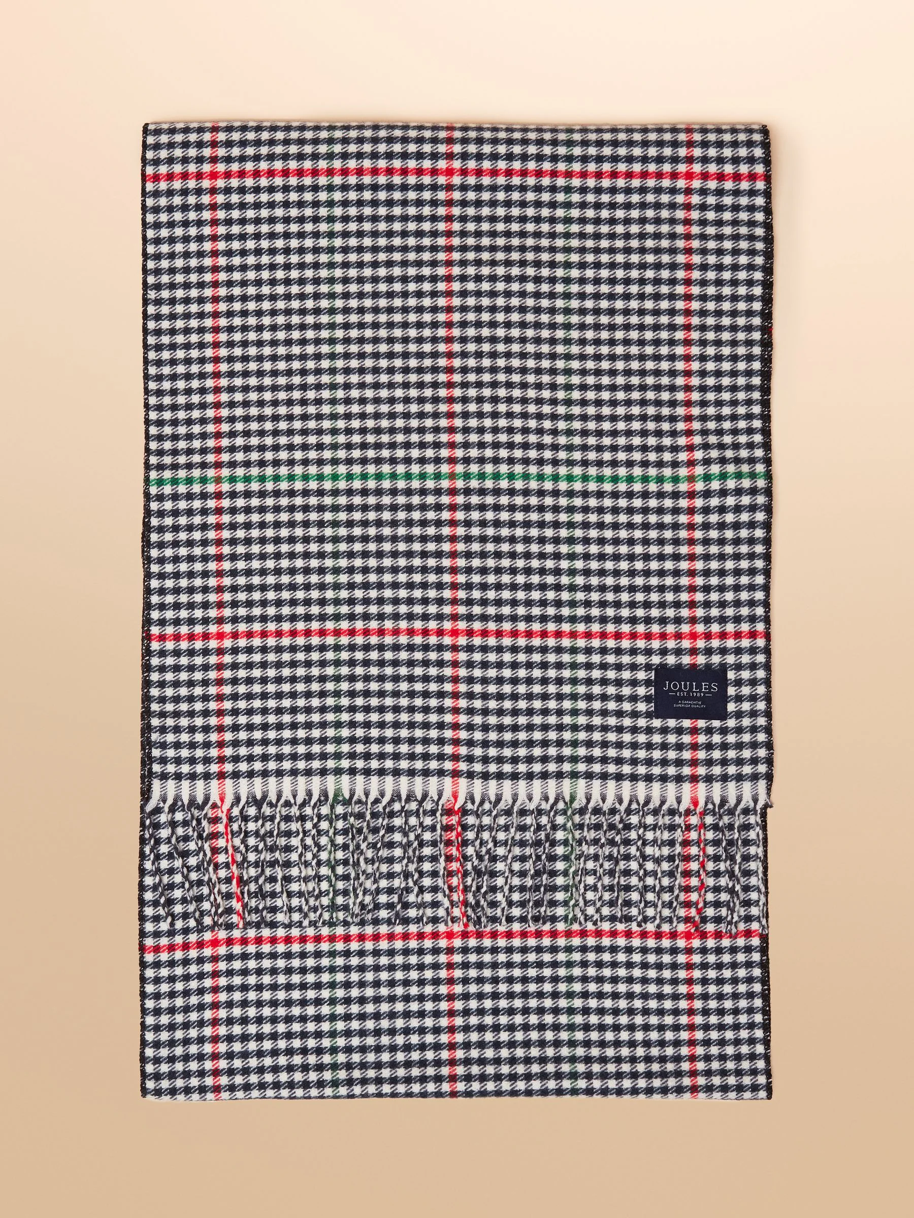 Crème en marineblauw - Joules Langtree Check Scarf