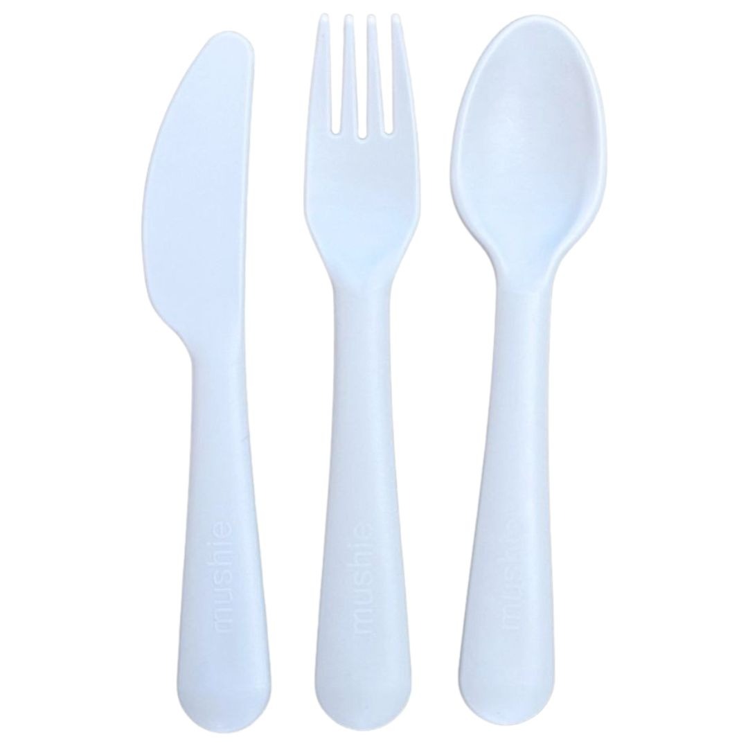 Mushie kinderbestek powder blue - 3st