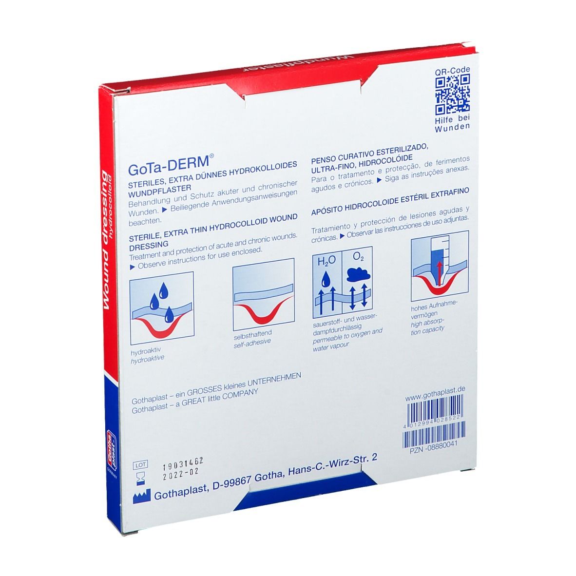 GoTa-DERM thin steril 10 cm x 10 cm
