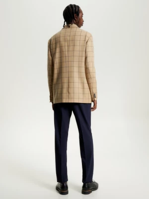 Blazer Slim Fit com Estampa Xadrez Janela