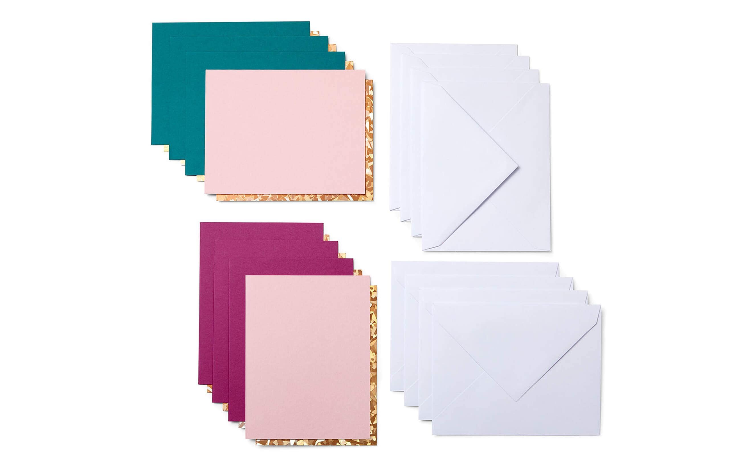Blankokarte Joy cut-away 10.8 x 14 cm, Grün/Rosa/PinkPraktische Kartensets mit Couverts