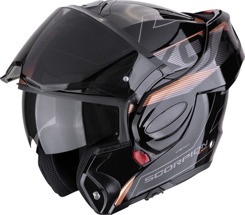 Scorpion - Exo-tech Evo Traveller - Modulaire Helm - Zwart - Kunststof