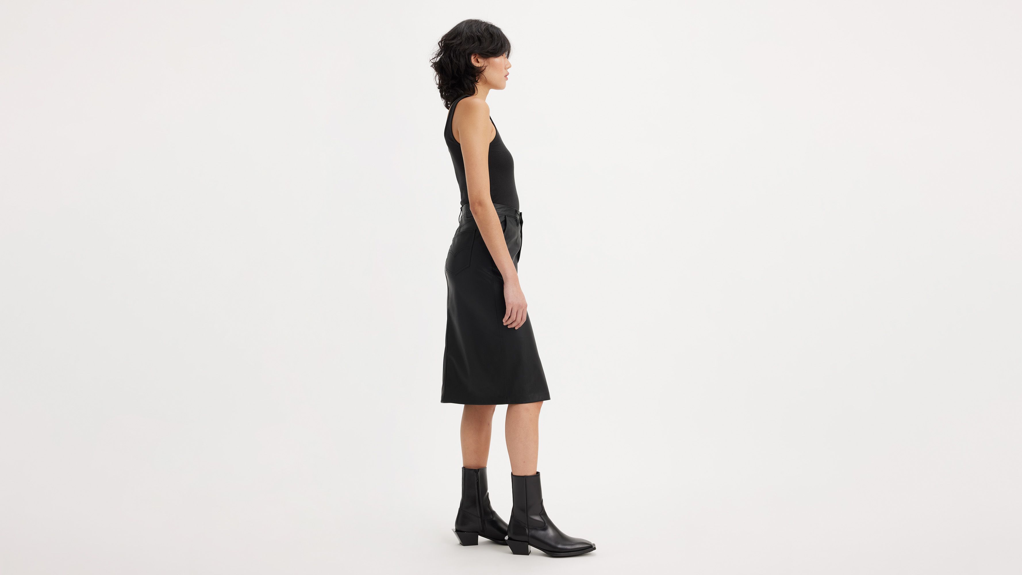 Jupe crayon en simili cuir - Leather Night - Noir