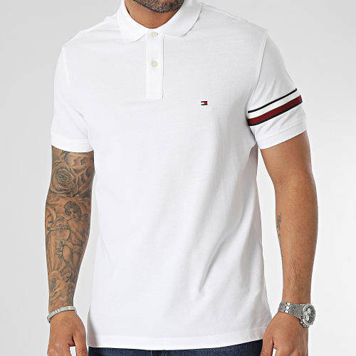 Polo Manches Courtes Global STP Placement Reg 0767 Blanc