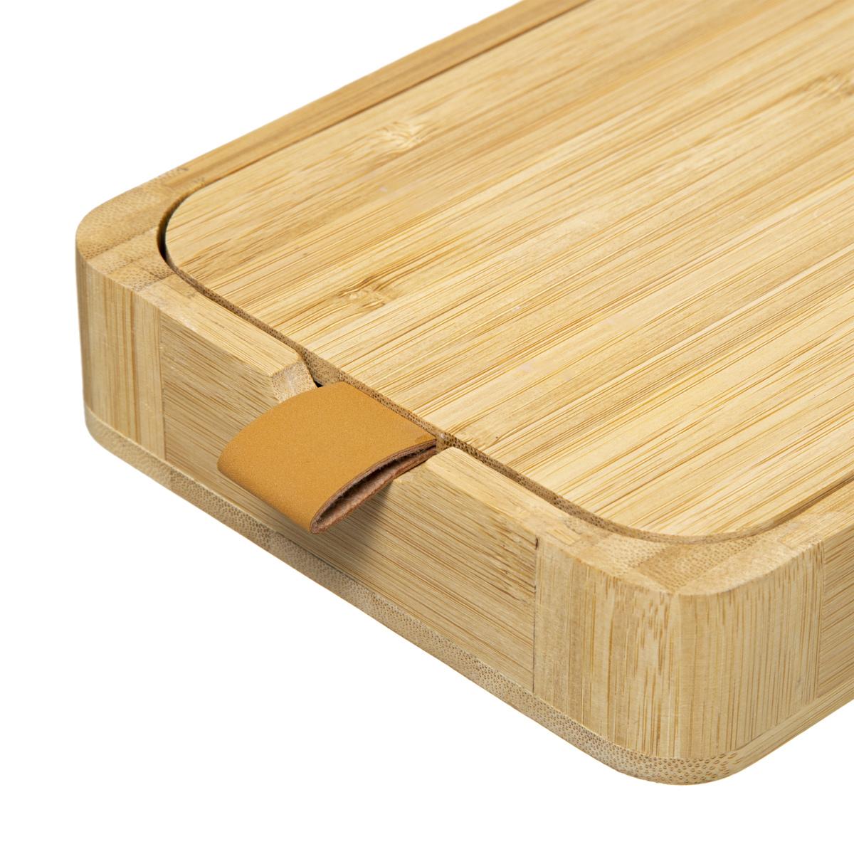 BOITE A BIJOUX MIROIR BAMBOU CUIR