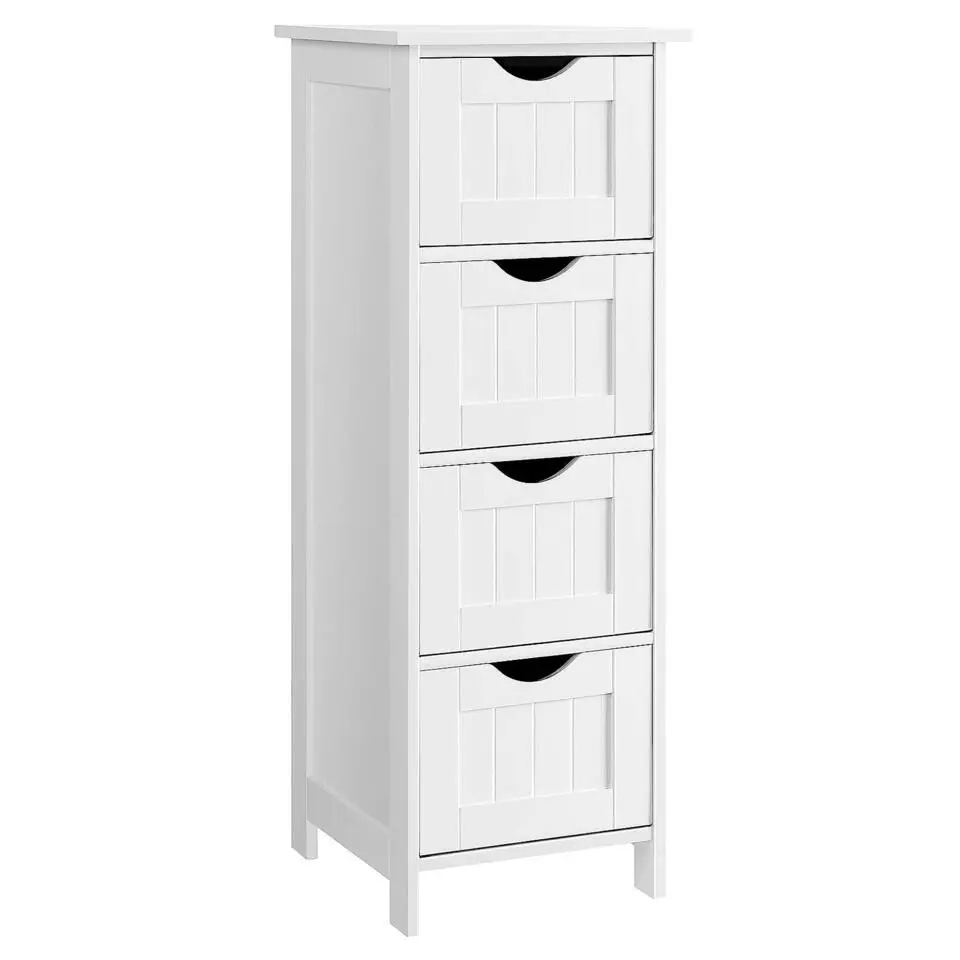 Bobbel Home - Smalle Ladekast - 4 Lades - Hout - Wit