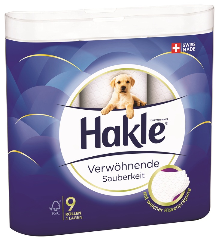 Hakle Toilettenpapier Verwöhnende Sauberkeit, 4-lagig, 9 Rollen
