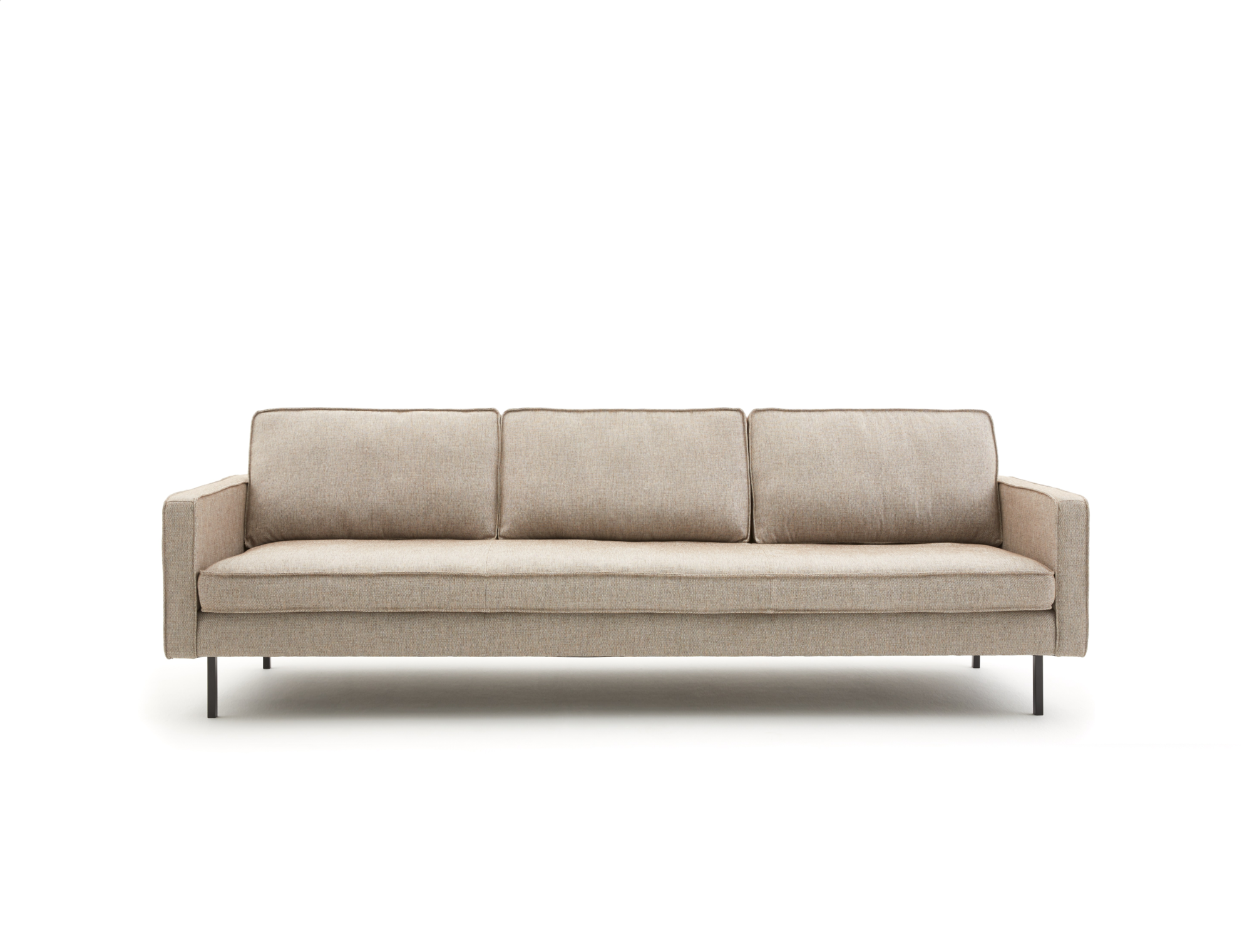 Loods 5 Design 4-zitsbank Slimm Stof Outside 4 Zits - 245 cm | Solution Lightbrown 115 | Poten: Zwart